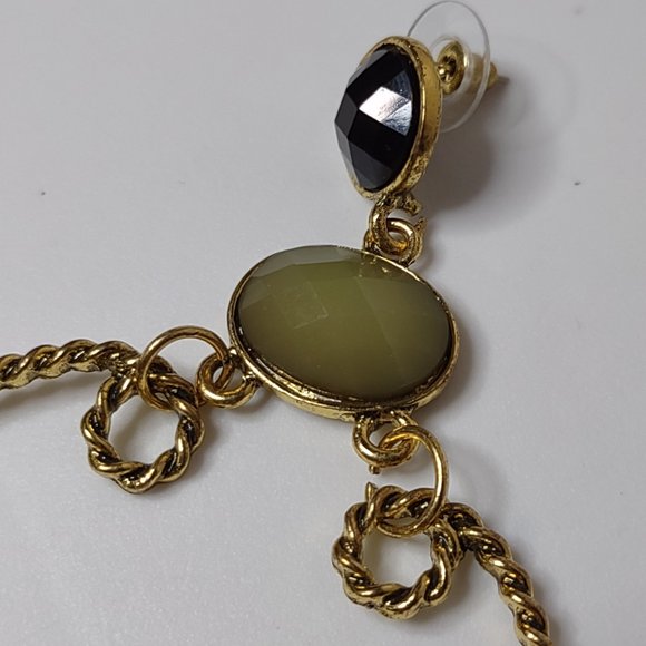 Heavy Metal And Plastic Large Dangle Earrings - Picture 6 of 14